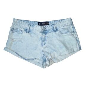 Hollister Low Rise Blue Distressed Short Size 30